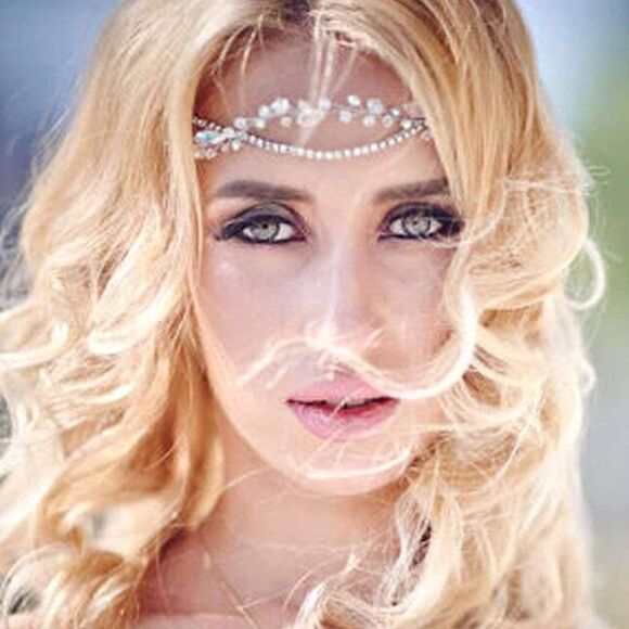 Crystal Bride Wedding Hair Vine Silver Rhinestone Boho Accessories Bridal
